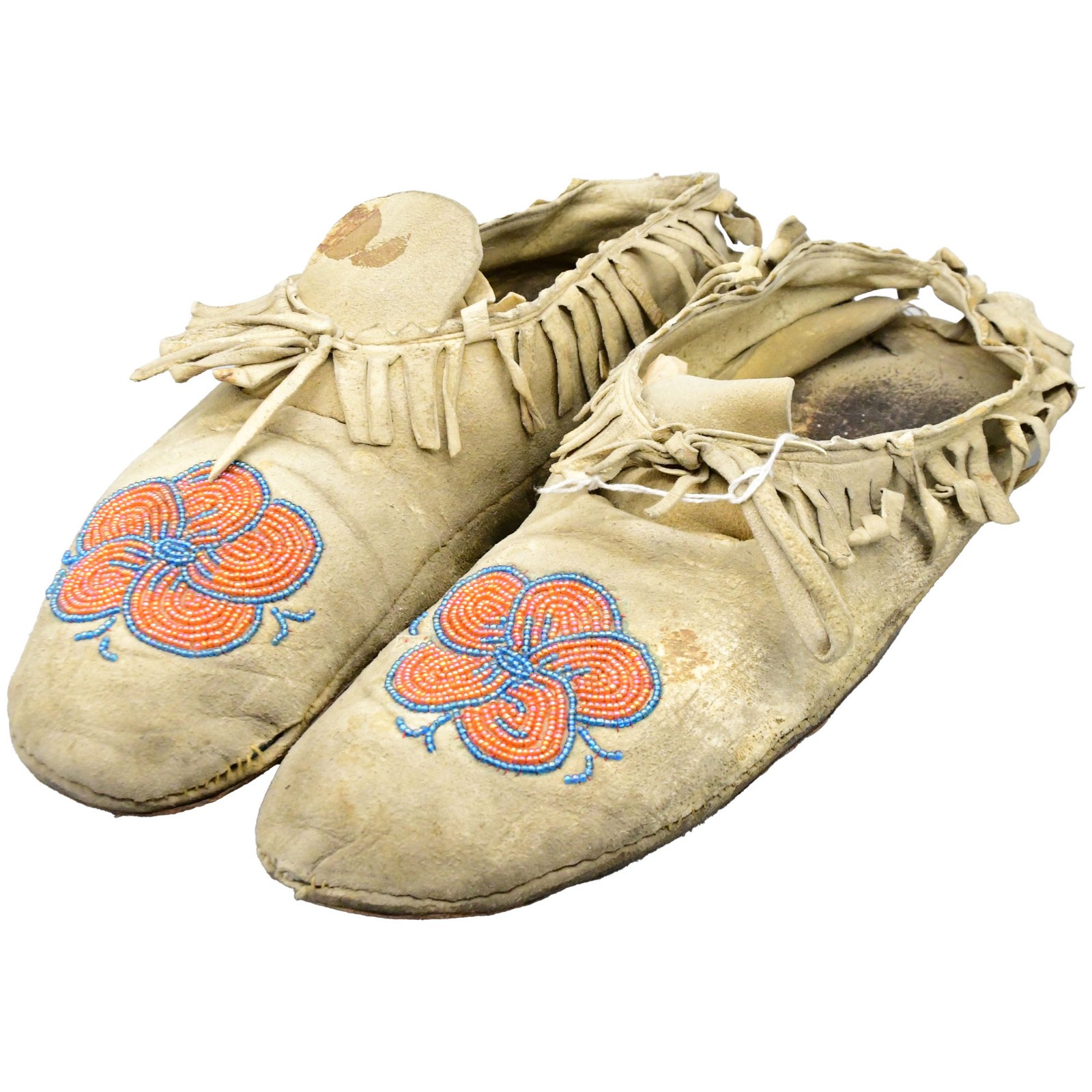 Crow Floral Beaded Deerhide Moccasins