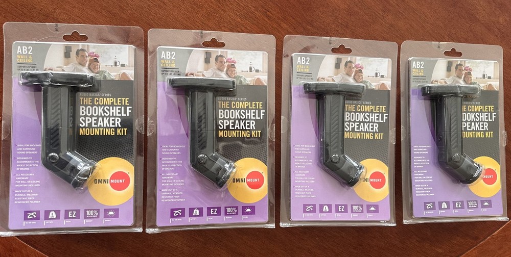 Complete Bookshelf Speaker Mounting Kit AB2 Wall & Ceiling Mount - 4pcs