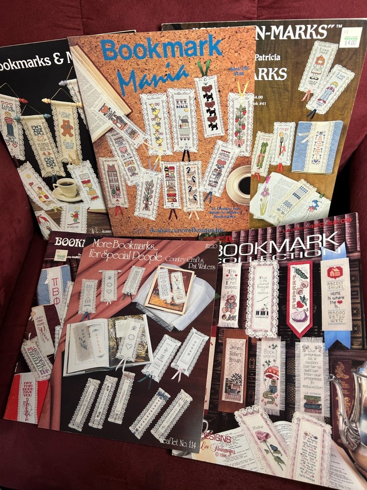 Various BOOKMARK AND MINI-PULLS cross stitch pattern leaflets U-PICK/your choice