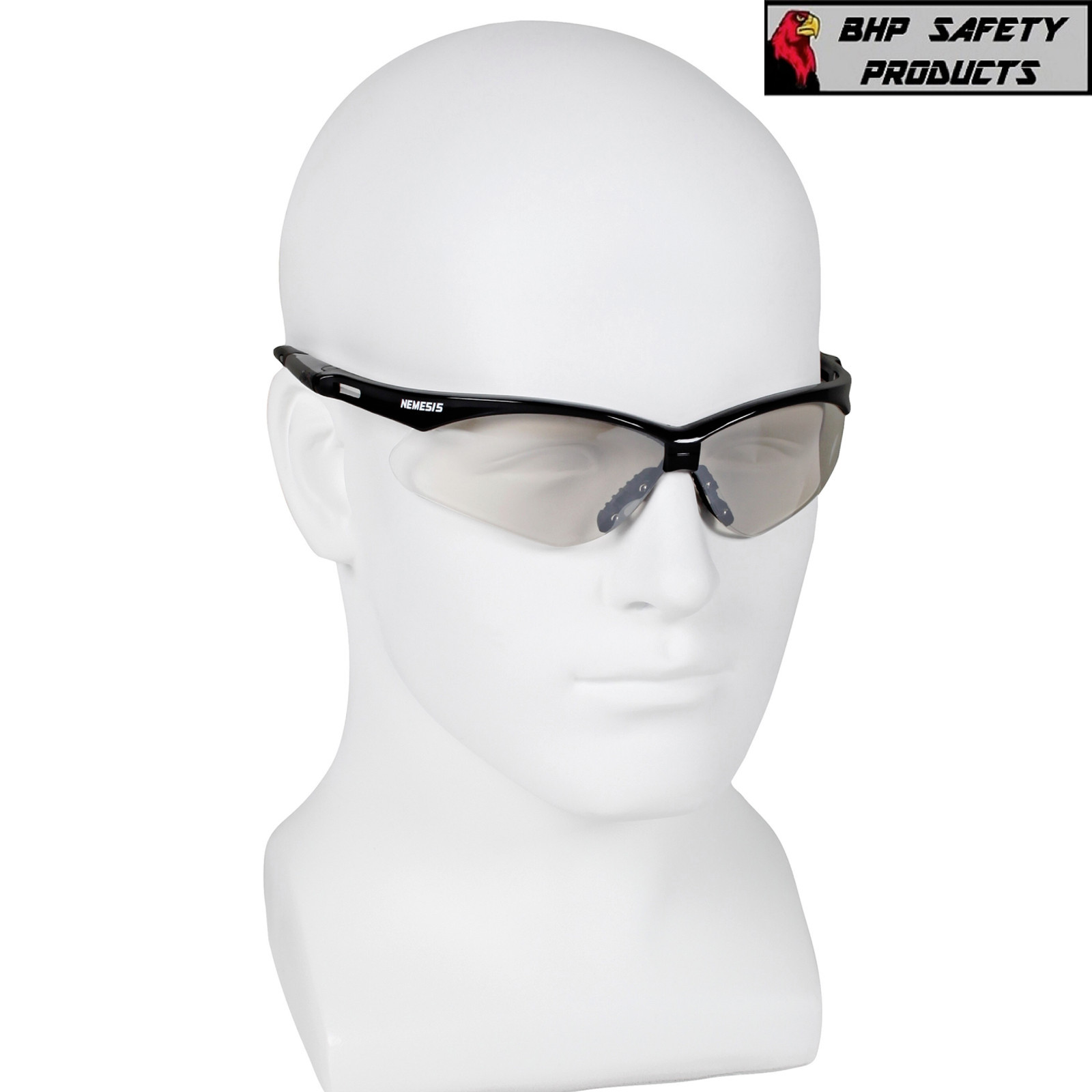 3 PAIR KLEENGUARD NEMESIS SAFETY GLASSES INDOOR/OUTDOOR MIRROR BLACK FRAME 25685