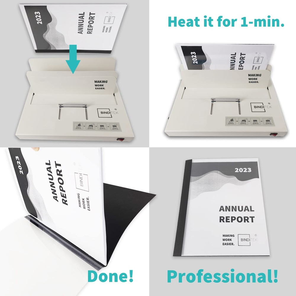 Binditek 20 Pack Thermal Binding Presentation Covers, 1/16 15-Sheet-Capacity