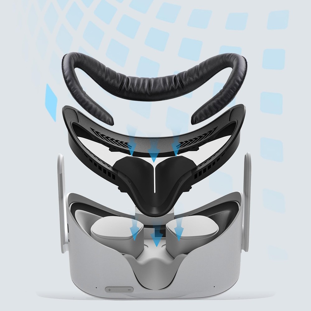 Compatible with Oculus Quest 2 Face Bracket Replacement,VR PU Leather Face Pa...