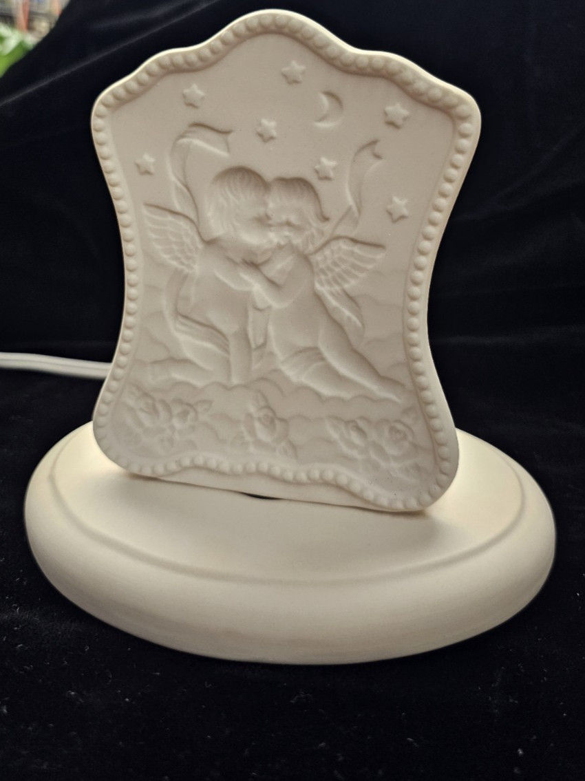 Handmade Porcelain Night Light, 6" tall w/ base, & Electrical