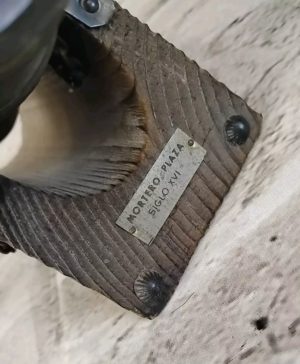 Vintage Wood / Cast Iron Miniature Display Cannon "Mortero Campara"