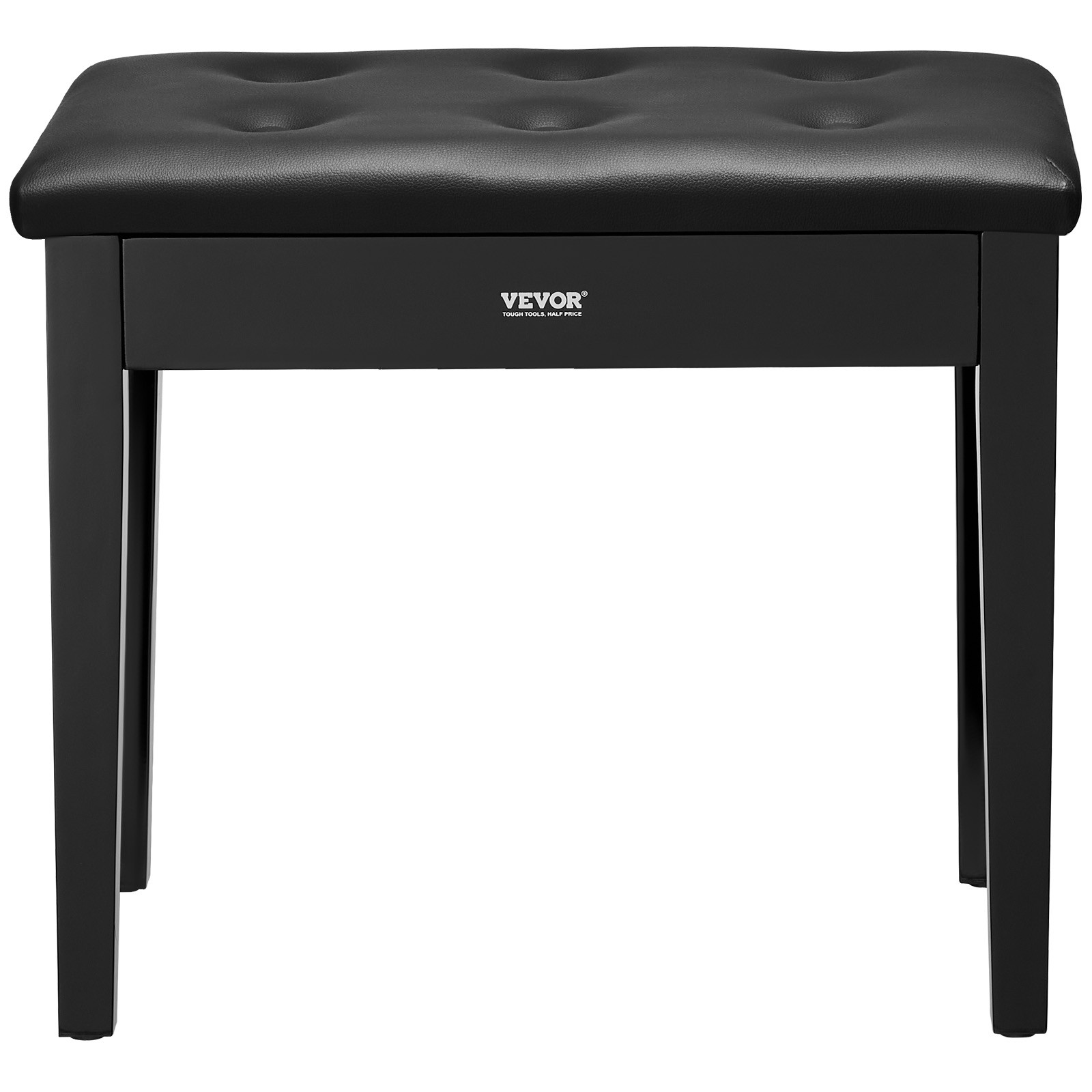 VEVOR Piano Keyboard Bench Storage Padded Cushion Seat Wooden Vanity Bookcase