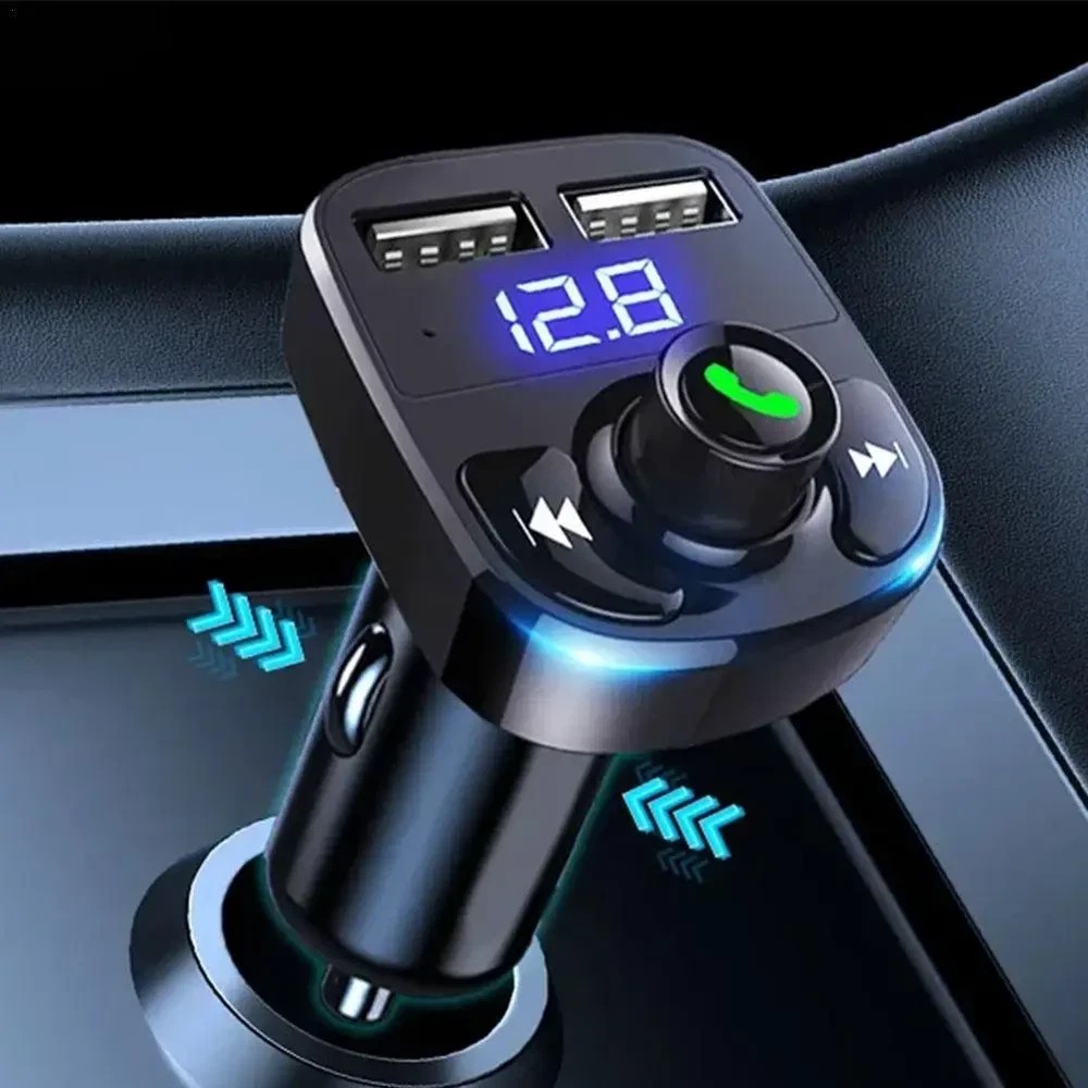 Bluetooth 5.0 Car Wireless FM Transmitter Adapter AUX Hands-Free 2USB PD Charger