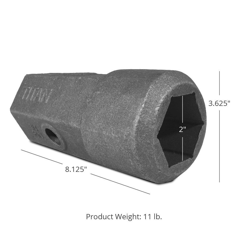 Titan Attachments Auger Bit Repair Hub 2" Female Hex 5/8 and 3/4