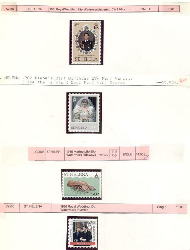 BRITISH AREA ERRORS Collection, 191 Errors & Freaks, all mint, 1980's period