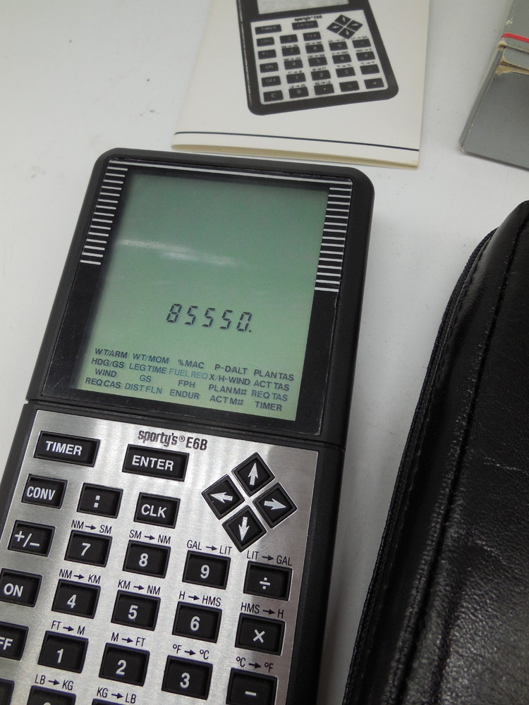 N13 Sporty’s Electronic E6B Flight Computer with box case and instuctions