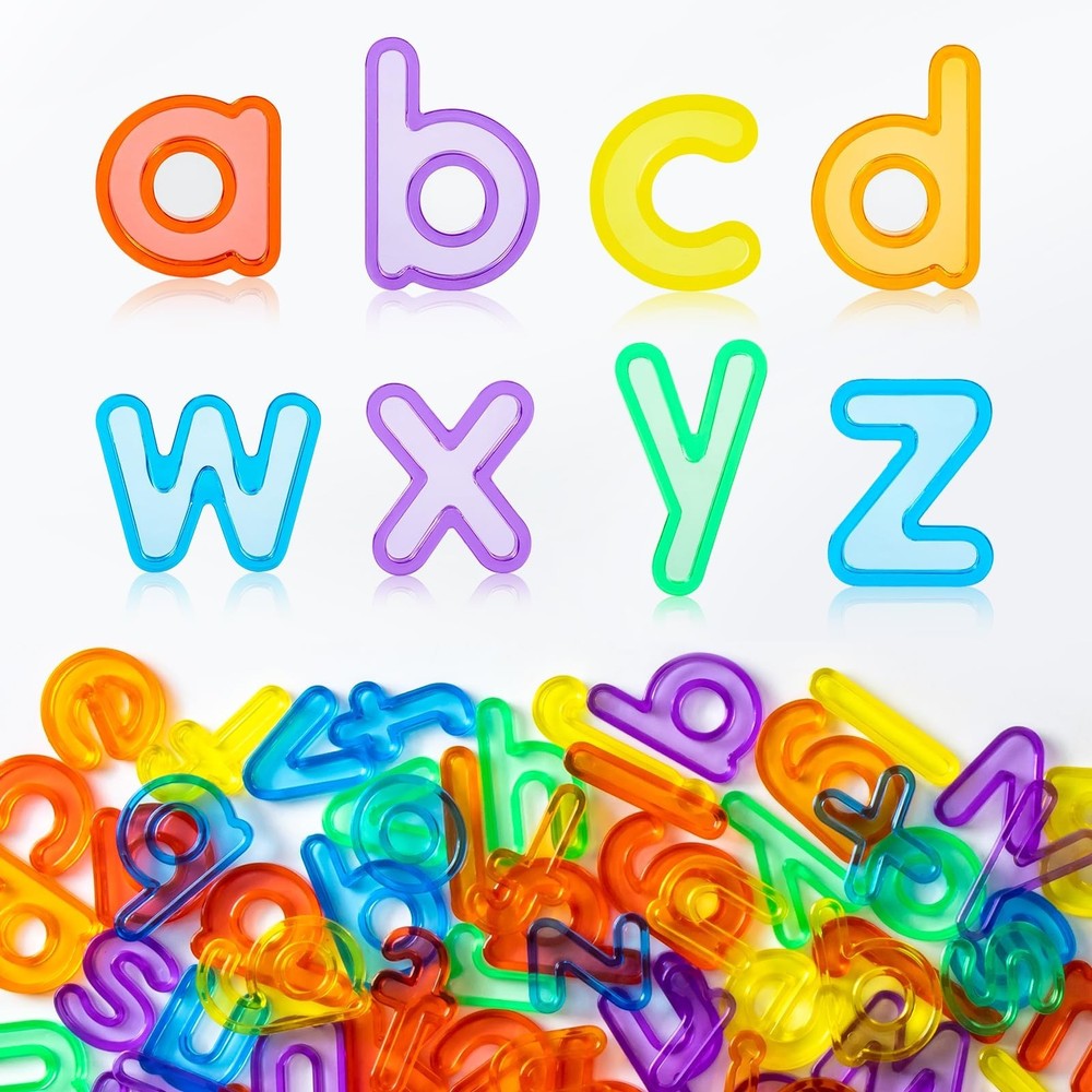 78 Pcs Translucent Lowercase Letters - Plastic Alphabet Letters - Light Table...