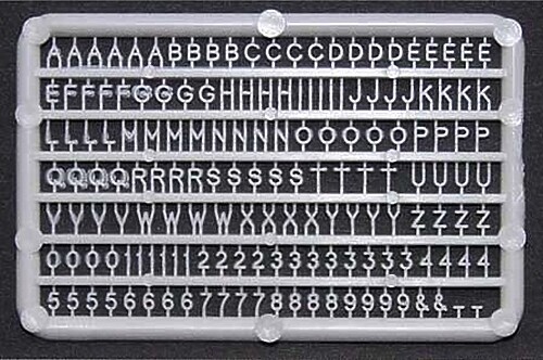 Plastruct 5/32 Plastic Letters/Numbers - Plastic Model Scratch Building