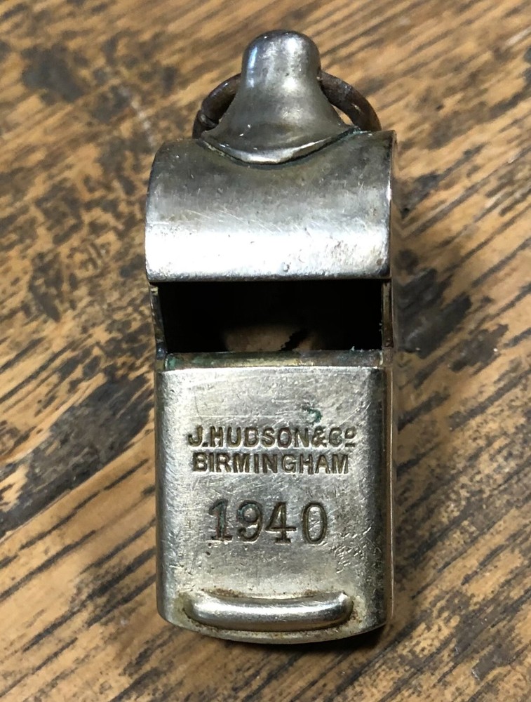 Genuine Vintage 1940 Escargot Whistle J.Hudson & Co Birmingham WW2 issue
