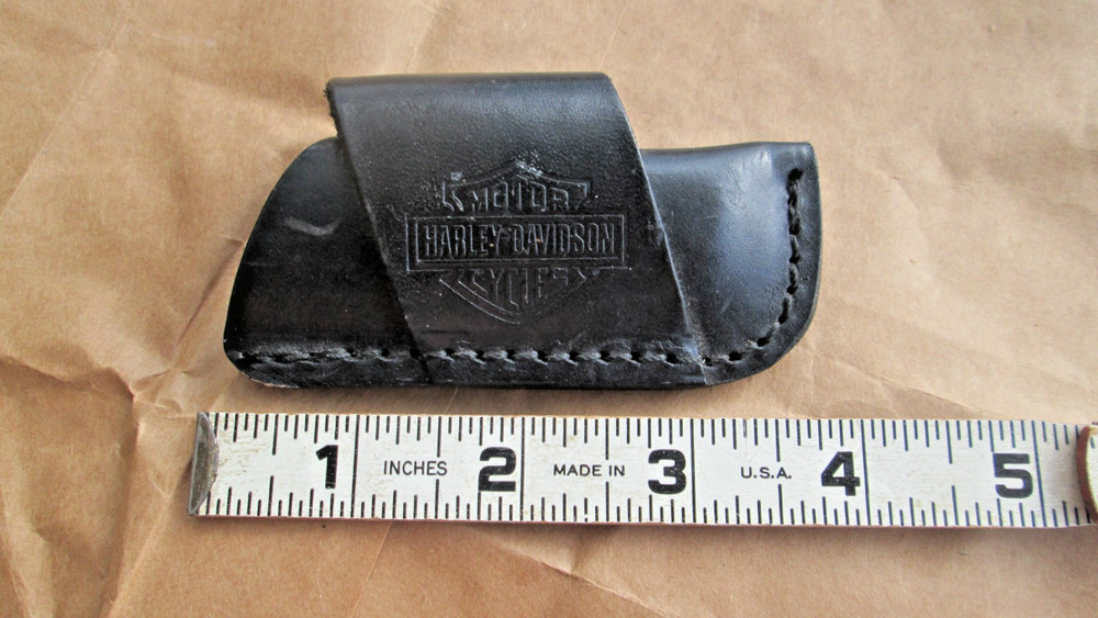 HARLEY DAVIDSON Black Leather Sheath - Knife Side Draw (horizontal carry)