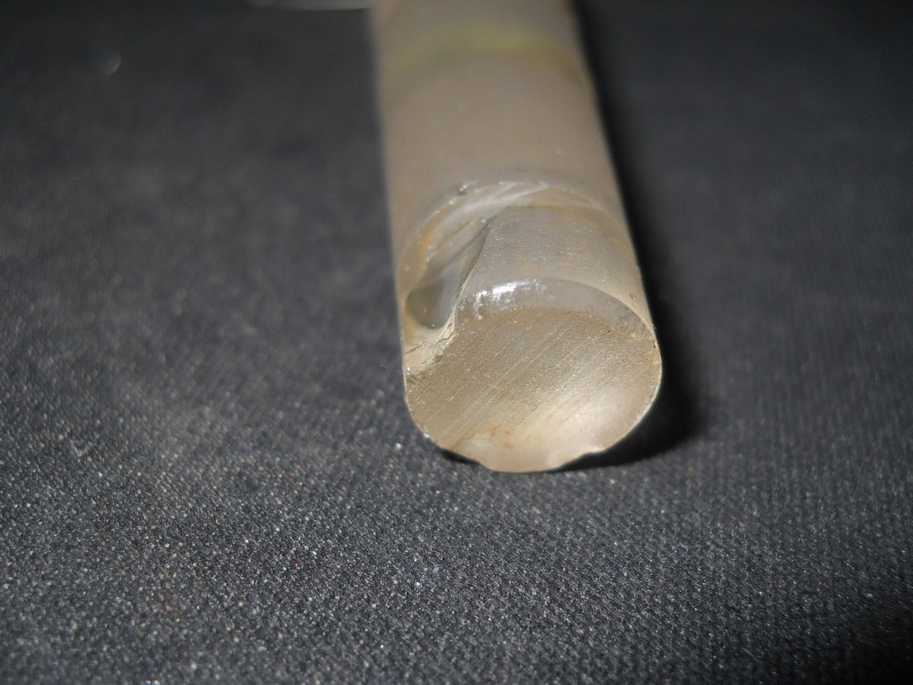 Corning Pyrex Double Diagonal 3mm Bore Solid Glass Stopcock Plug, Chipped