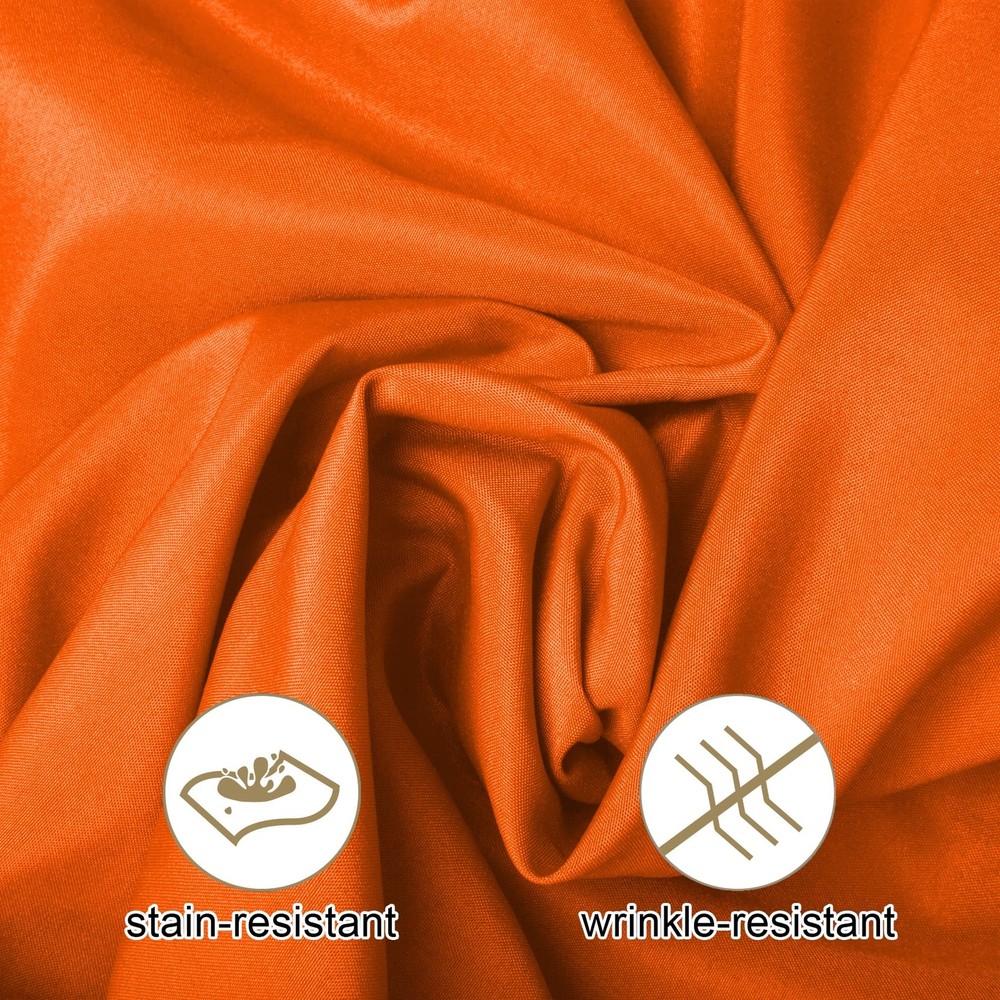 2pack 90x132 Inch Orange Rectangular Tablecloth 8 Feet Table Cloth in Polyest...