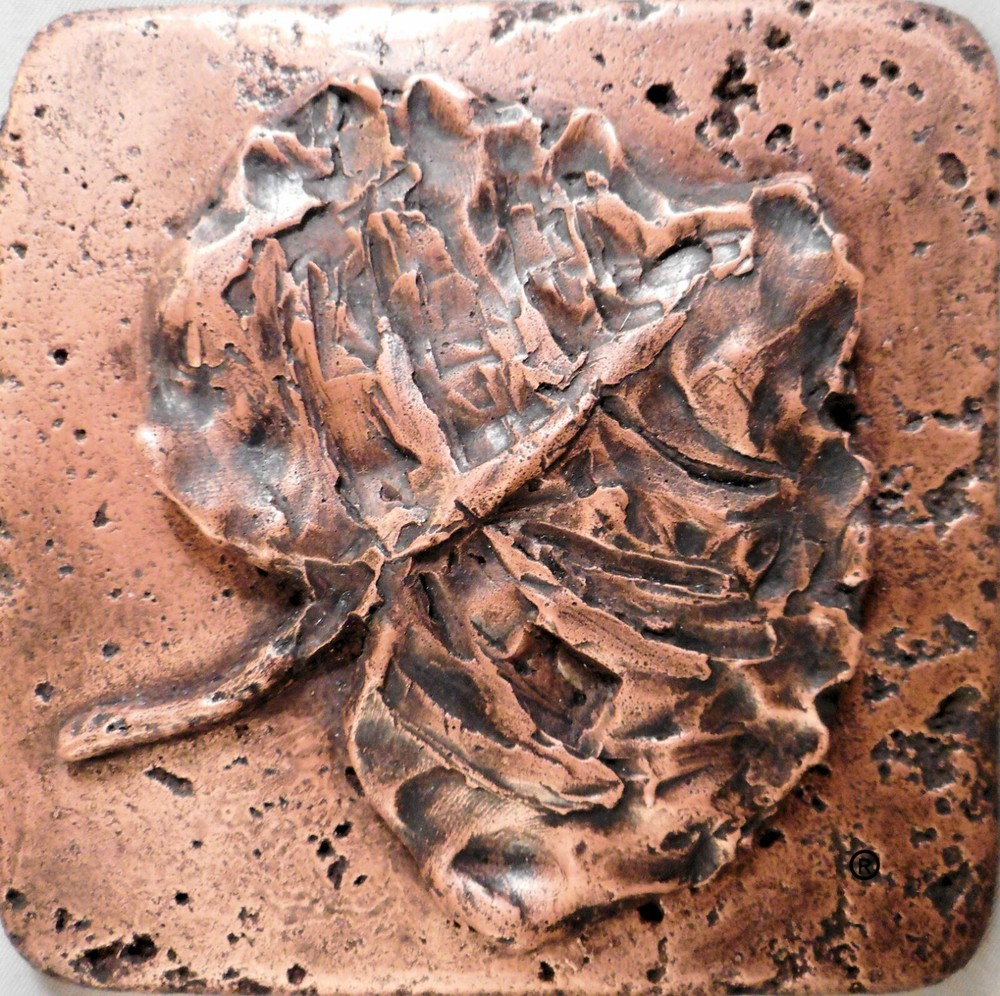 Copper 4"x4" Leaf #2 Wall Tile