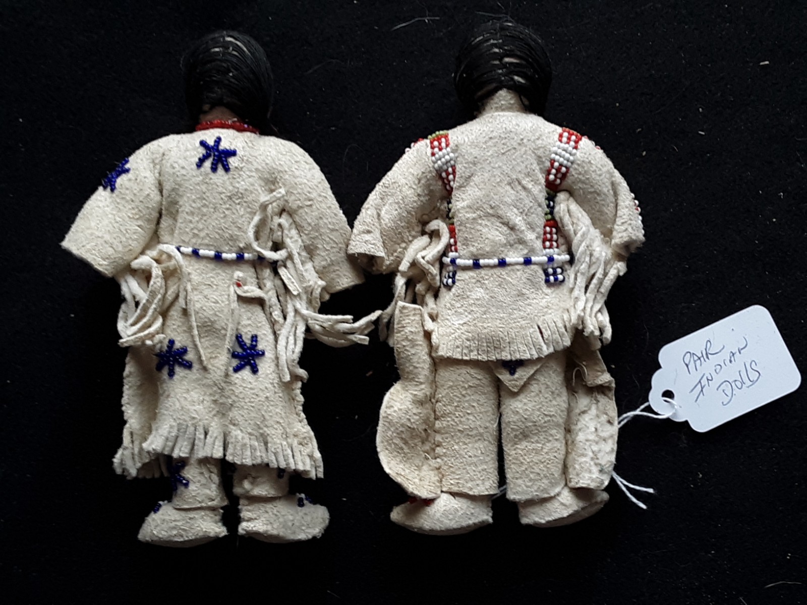 NATIVE AMERICAN BEADED LEATHER DOLLS, PAIR OF "STAR" DOLLS, SIOUX SB-0226*09099