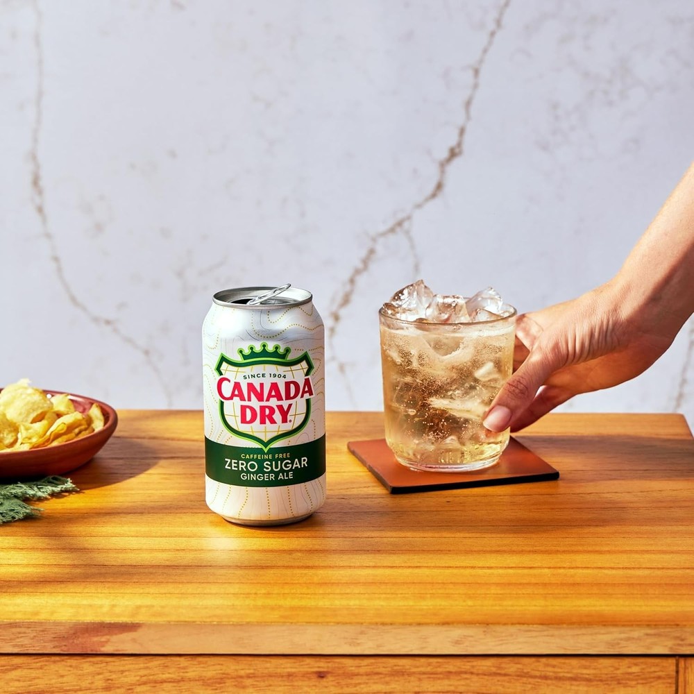 Zero Sugar Ginger Ale Soda, 12 fl oz cans, 12 pack