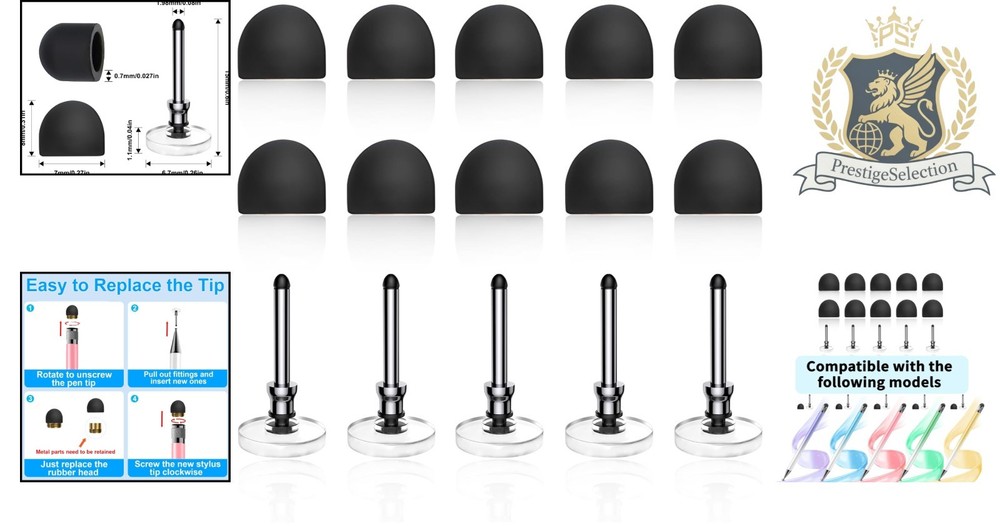 15-Count High Precision Stylus Replacement Tips Set for Ultimate Touch Accuracy
