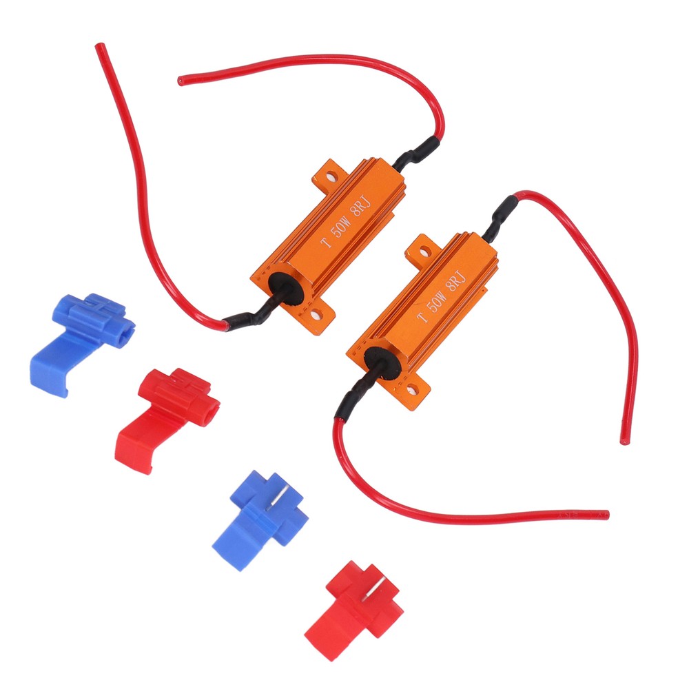 2 Sets Load Resistor 50W 8Ohm Error Accessory Kit For LED Light DRL