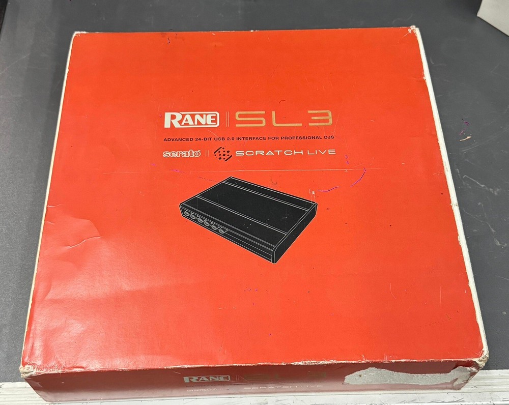 Rane Serato SL3 Scratch Live DJ audio interface, timecode vinyl, CD, travel case