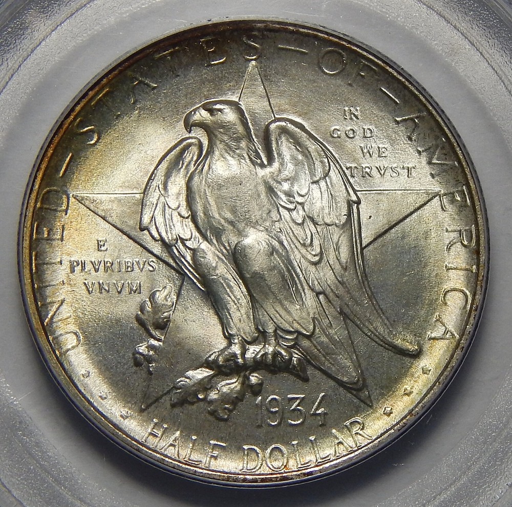 1934 PCGS/CAC MS67 TEXAS COMMEMORATIVE HALF DOLLAR