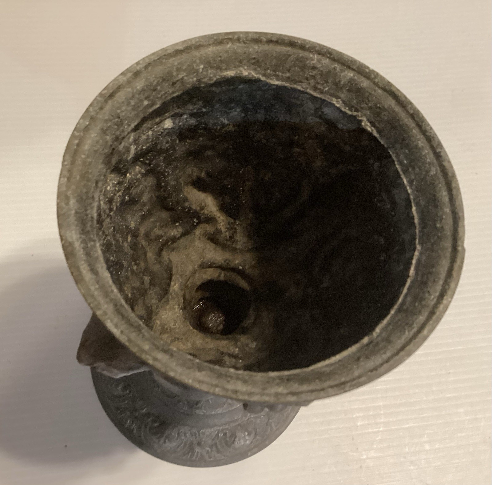 Victorian Style Cast Metal Ornate Urn Planter, 8-Inch Decor