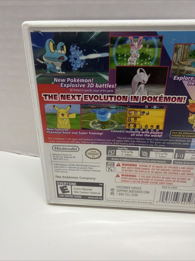 Pokemon Y Version Nintendo 3DS Authentic Case ONLY - NO GAME
