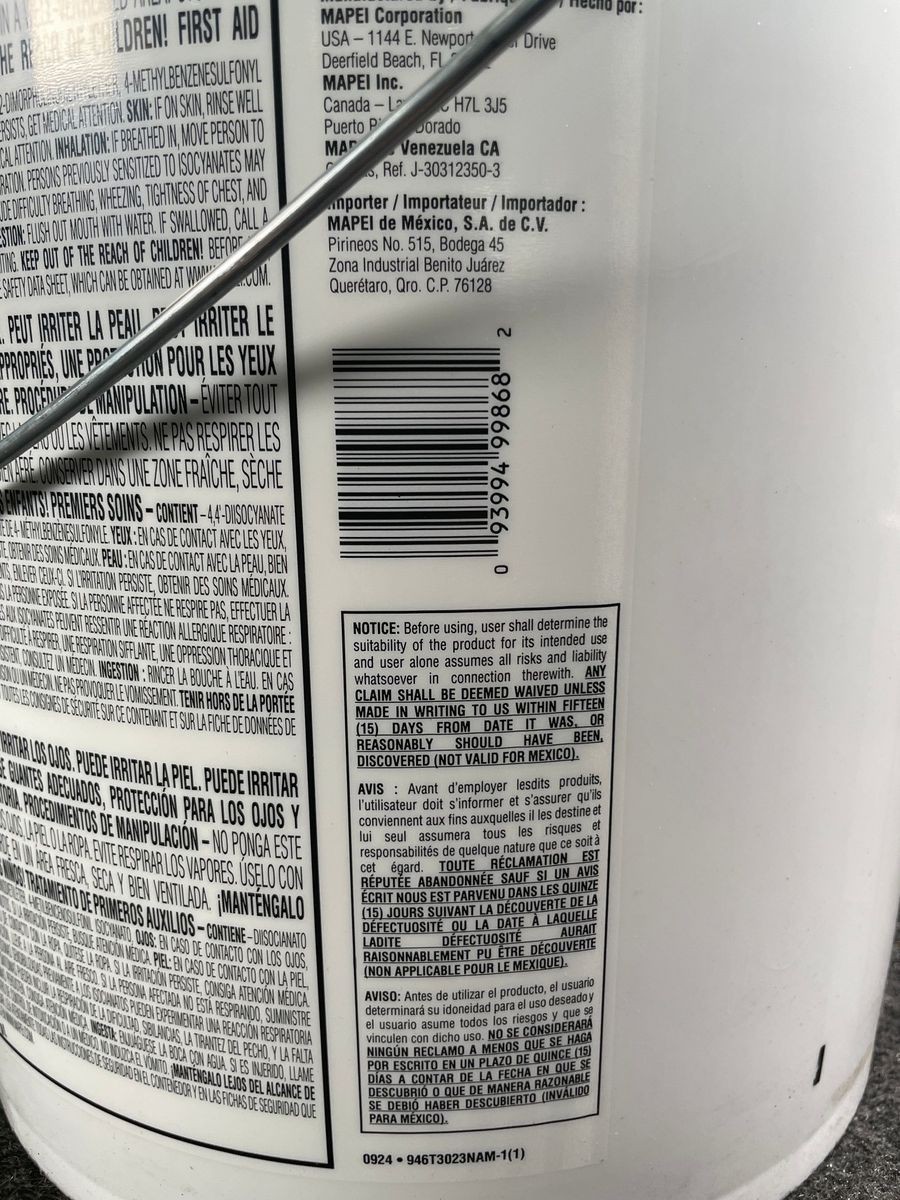 MAPEI Ultrabond Turf PU 1K Synthetic Turf Urethane Adhesive Green 5-GAL*