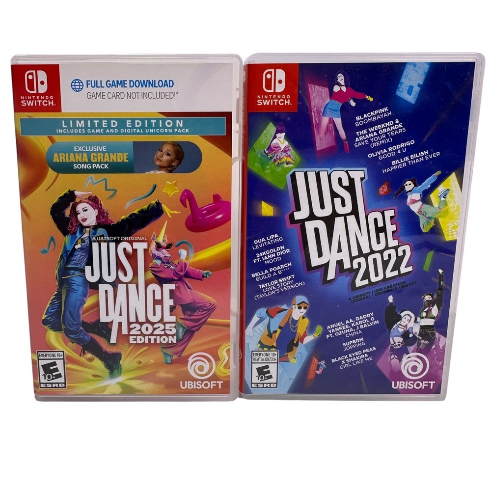 Just Dance 2025 & 2022 Nintendo Switch Case ONLY Bundle w/ UNTESTED Bonus Code