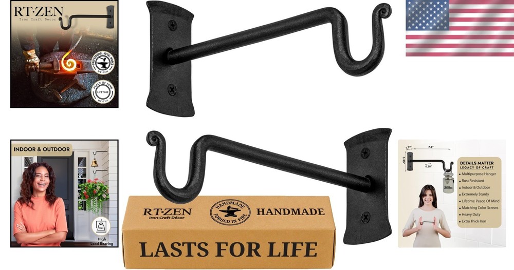 Decorative Shepherds Hooks for Plants 2 Pack