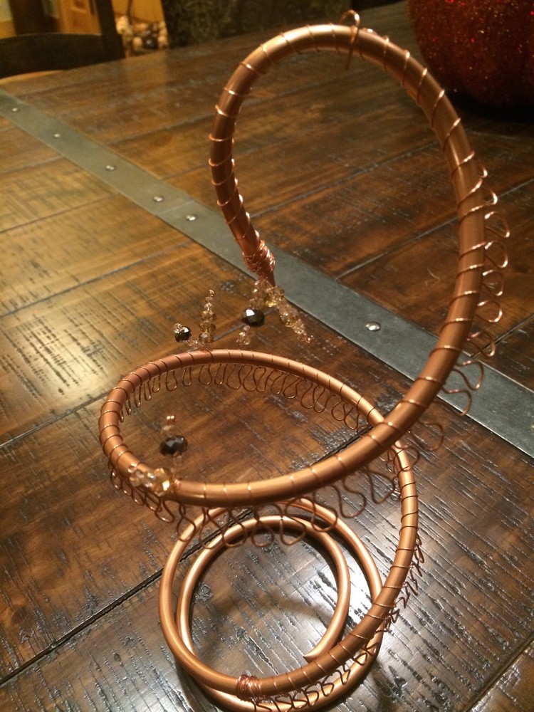 copper spiral earring holder - large