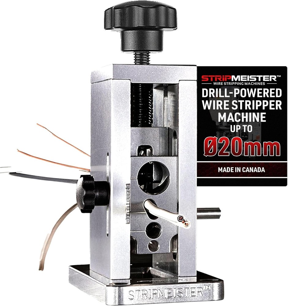 StripMeister Original Drill-Powered Wire Stripper Machine - Manual Silver