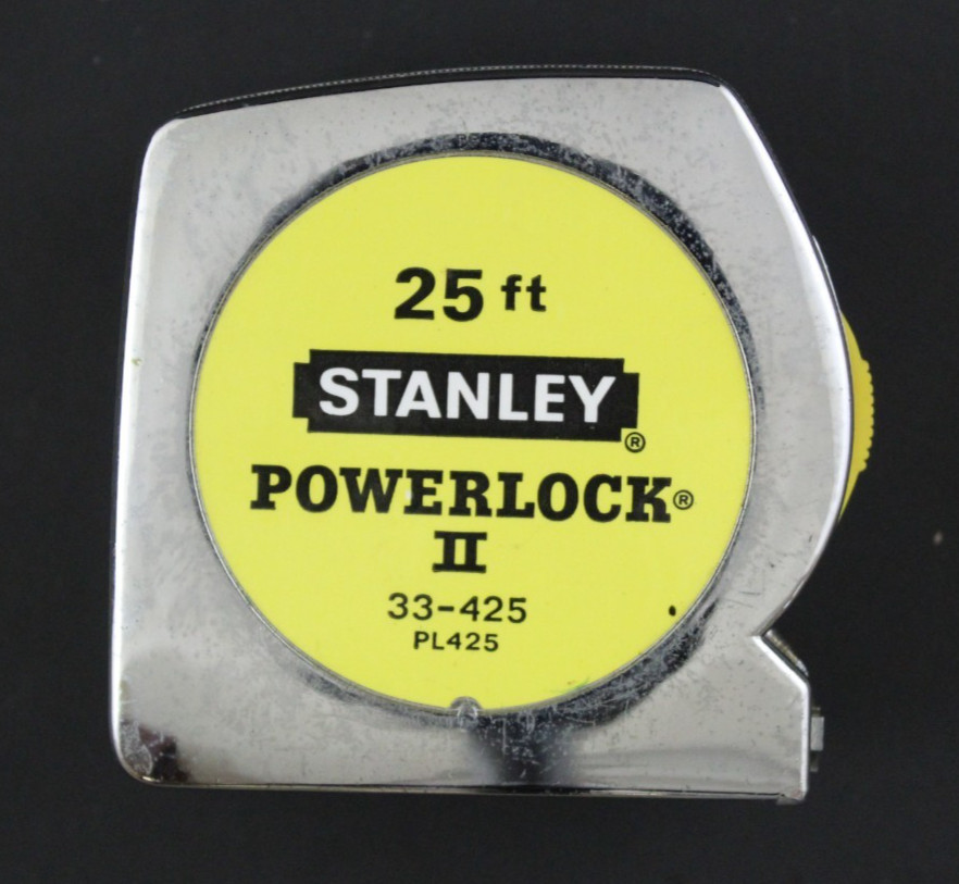 Vintage Stanley Powerlock Rule Tape Measure Am Radio - Works (E)
