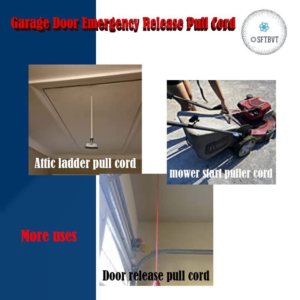 Garage Door Emergency Release Pull Cord with Handle Garage Opener Rope Puller
