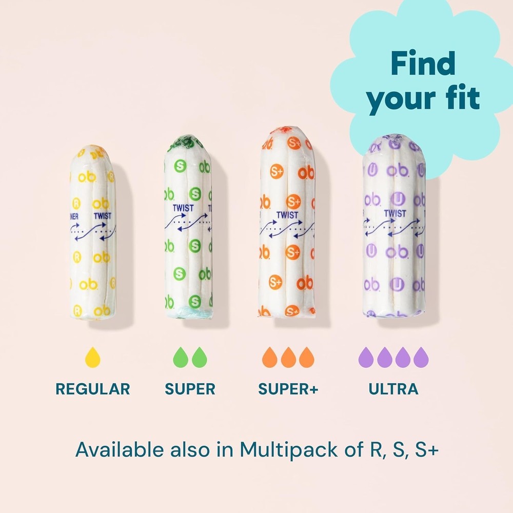 Ob Applicator-Free Tampons Multipack - 40ct Regular, Super, Plus Sizes Available