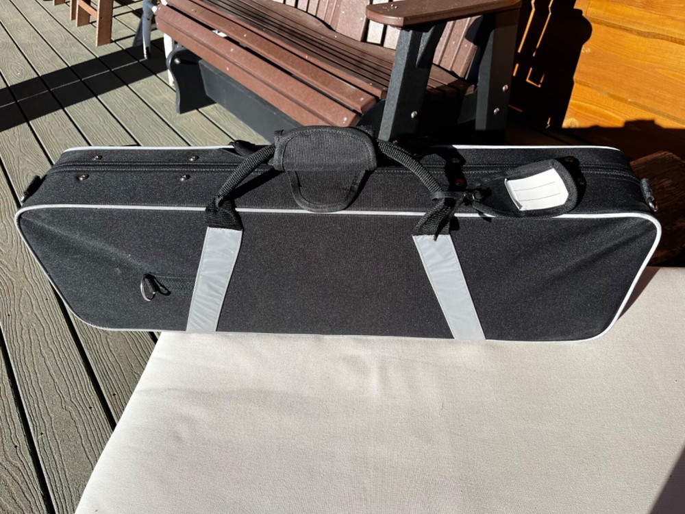 New Rectangular Violin Case Black with Grey accents