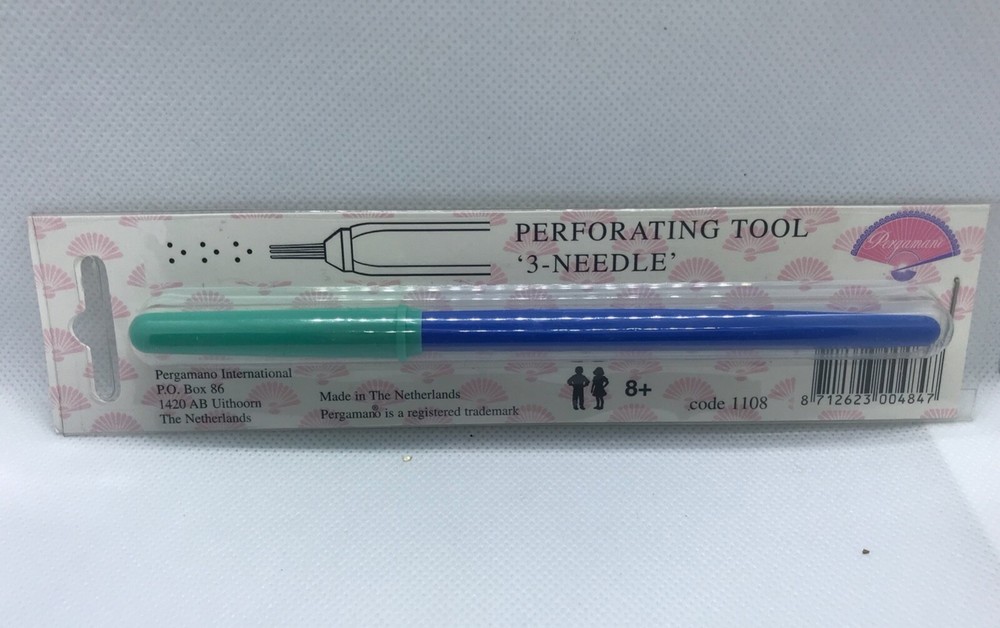 Vintage Pergamano Perforating Tool ' 3 needle' Parchment craft code 1108