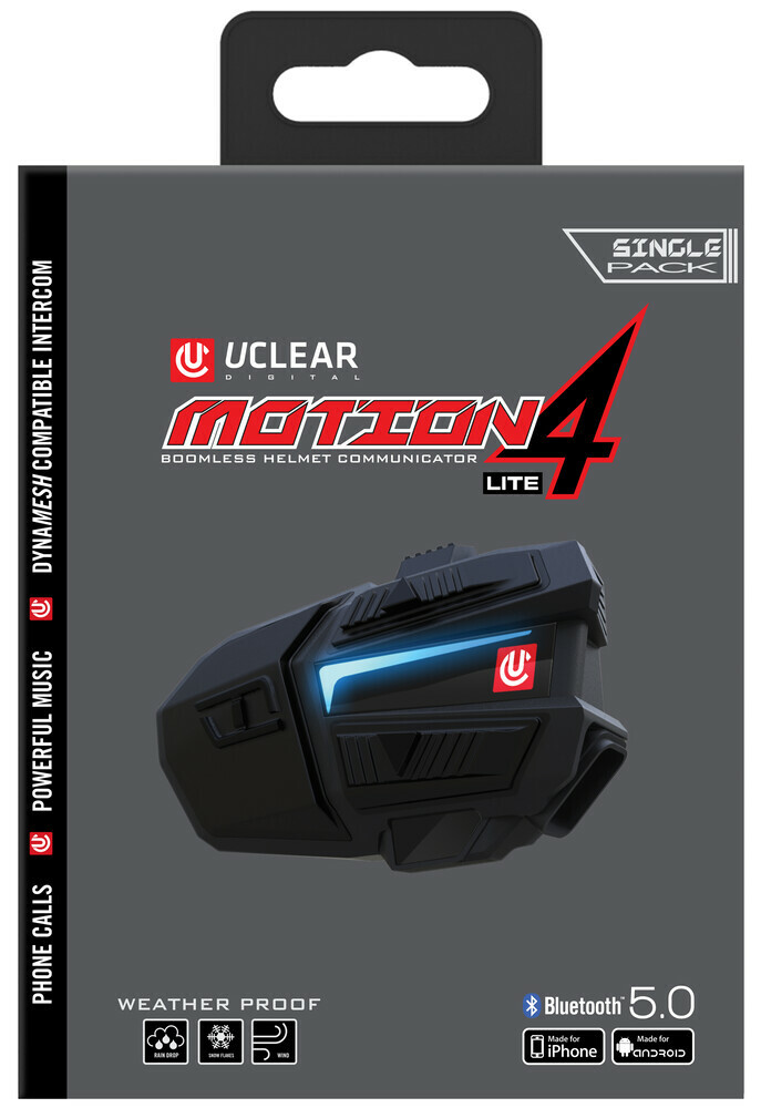 Uclear Motion 4 Lite Universal Bluetooth Motorcycle Fullface Helmet Communicator