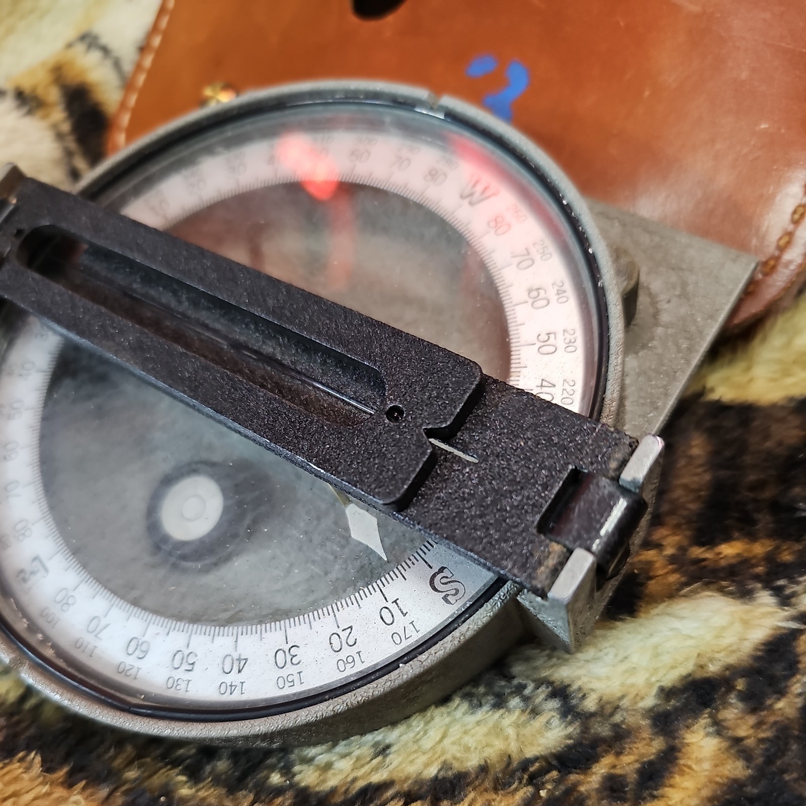 Vintage Antique Surveyors Compass Warren Knight Co Philadelphia PA W/pouch