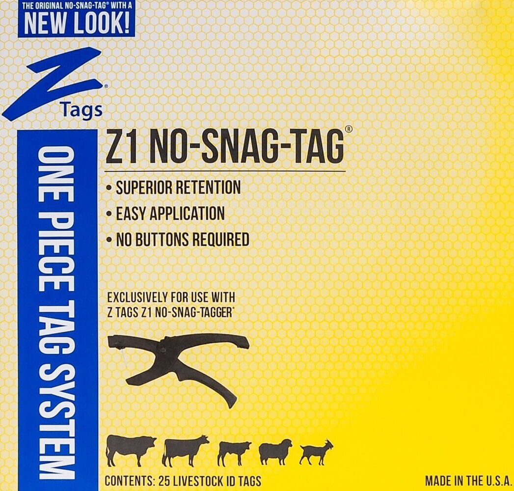 Z Tag Blank Calf ID tag, White, Long neck, 25/pack