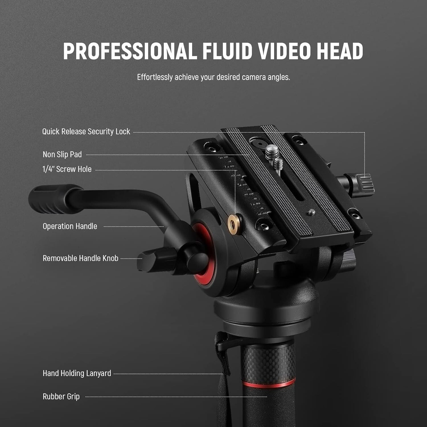 Neewer Professional Camera Monopod with Feet, 179cm Telescopic Portable Aluminum