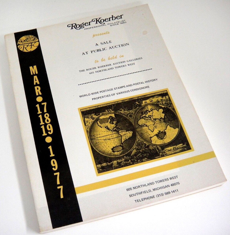Roger Koerber Stamp Auction Catalog 1977 Zeppelin Postal History US Worldwide