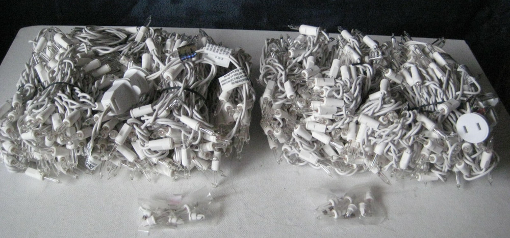 2-Boxes Holiday Time 300ct (each box) Clear Icicle Light White Wire