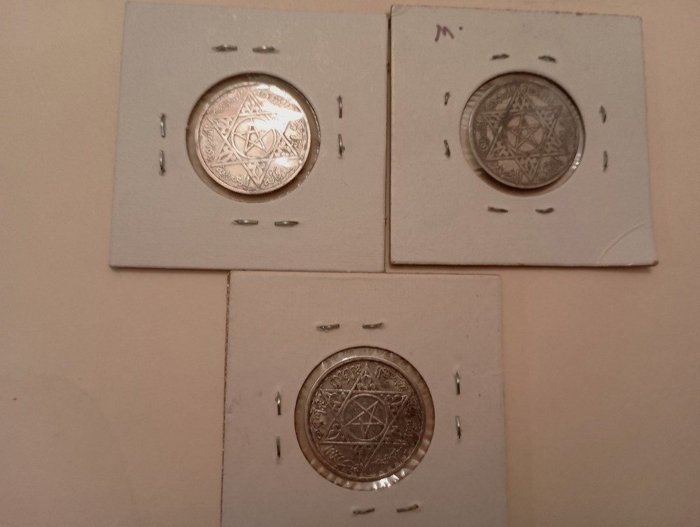 Three Morocco Silver 100 Francs 1953