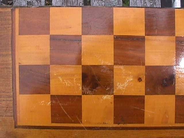 VINTAGE WOODEN FOLDING CHESS BOARD DECOR WALL ART YOU RESTORE