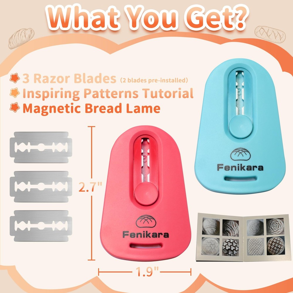 2PCS Upgraded Magnetic Sourdough Scoring Tool & Versatile Bread Scoring Tool-...
