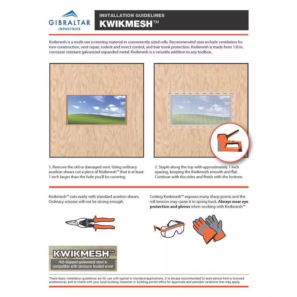 Construction Metals KM425 Kwik Mesh Multi-Use Screening, 4 In. x 25 Ft. -