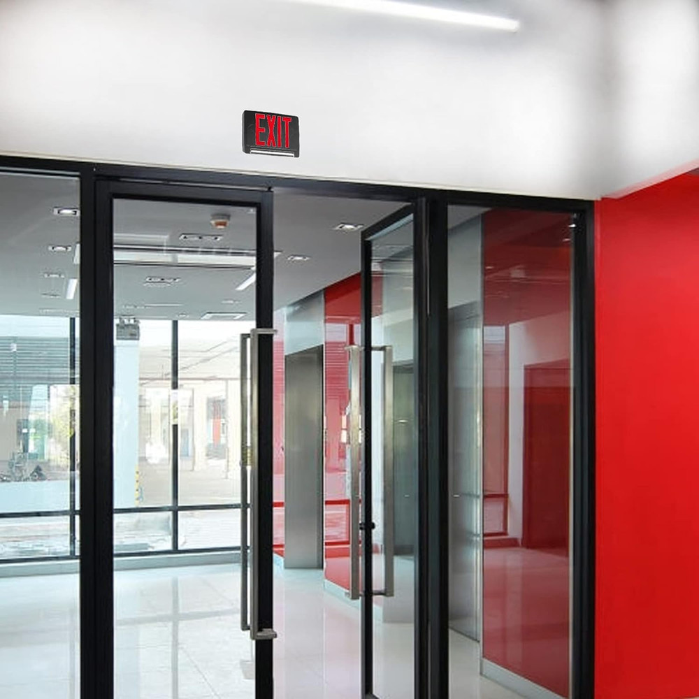 6 Pack LED Exit Signs with Battery Backup - Bright & Energy Efficient