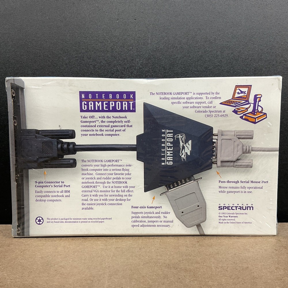 Notebook Gameport The Notebook Joystick Connection & Installation Disk - Sealed